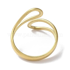 304ステンレススチールオープンカフリング  ツイストティアドロップ  18KGP本金メッキ  内径：16.6mm&nbsp;RJEW-H215-03G