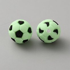シリコンビーズ  サッカー  アクアマリン  15mm  穴：2.5mm&nbsp;SIL-WH20025-02A-06