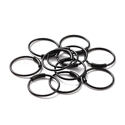 304ステンレススチールフープピアスイオンプレーティング(IP)  ラウンド  電気泳動黒  9.5x0.5mm  ピン：0.5mm&nbsp;STAS-Z037-02EB