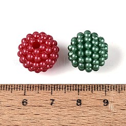 不透明な腹筋プラスチック ビーズ  ワックスベリーの丸いビーズ  ミックスカラー  15.5mm  穴：2.5mm  約409個/500g&nbsp;KY-Q006-04