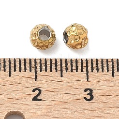 304ステンレススチールビーズ  ラウンド  イオンプレーティング（ip）  18KGP本金メッキ  5x4.5mm  穴：1.8mm&nbsp;STAS-Z178-01G