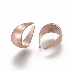 304ステンレススチールスナップオンベイル  ローズゴールド  6.5x5x1~3mm  内径：5.5x4mm&nbsp;STAS-P249-06RG