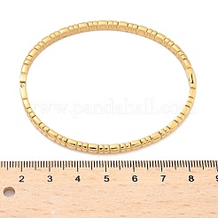 女性用304ステンレススチールバングル  イオンプレーティング（ip）  留め金付き  14KGP本金メッキ  内径：2x2-3/8インチ（5.05x6.05cm）&nbsp;AJEW-P127-17G