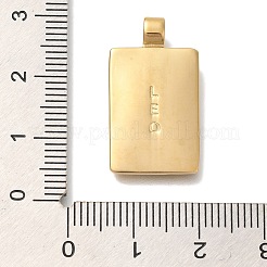 PVD真空メッキ304ステンレスペンダント  星座チャーム付き長方形  18KGP本金メッキ  レオ  25x14x4mm  穴：2mm&nbsp;STAS-S148-31E-G