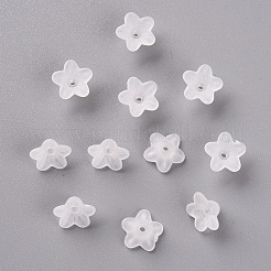 透明なアクリルビーズ  花  艶消し  透明  10x5mm  穴：1mm  約4600個/500g&nbsp;PL554