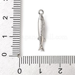 304ステンレスペンダント  魚  ステンレス鋼色  21x4x3.5mm  穴：1.4mm&nbsp;FIND-Z102-07P-01