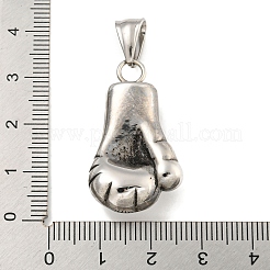 316サージカルステンレスペンダント  ボクシンググローブのチャーム  アンティークシルバー  33x19x9.5mm  穴：5x8mm&nbsp;STAS-E212-127AS