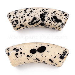 不透明なスプレー塗装アクリルビーズ  ツートン  カーブチューブ  モカシン  36x13.5x11.5mm  穴：4mm  約148個/500g&nbsp;MACR-S372-001F-B08