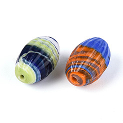 手作りランプワークビーズ  バレル  ミックスカラー  18.5~19.5x12~13.5mm  穴：1.8~2mm&nbsp;LAMP-N036-24