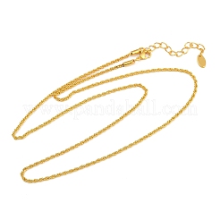 2mmの真鍮ロープチェーンネックレス（女性・男性用）  ゴールドカラー  22.01インチ（55.9cm）&nbsp;NJEW-G174-01G