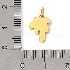 304ステンレススチール、エナメルペンダント  植物をテーマにしたチャーム  カラフル  ゴールドカラー  ツリー  13x10x1mm  穴：3mm&nbsp;SA-CBAAF93-G03
