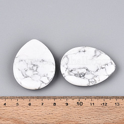 不安を和らげる天然ハウライトの心配石  ティアドロップ  45x35x7.5~8mm&nbsp;G-T144-13A