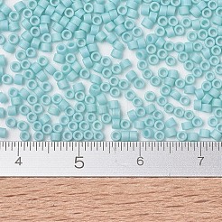 MIYUKIデリカビーズ小  シリンダー  日本製シードビーズ  15/0  （dbs1595)マット不透明なオパールab  1.1x1.3mm  穴：0.7mm  約3500個/10g&nbsp;X-SEED-J020-DBS1595