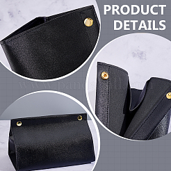 PUレザーティッシュボックス  長方形  ブラック  200x115x113mm&nbsp;AJEW-WH0816-558B