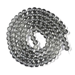 ドローベンチ透明ガラスビーズ連売り  スプレー塗装  ラウンド  ライトグレー  8mm  穴：1.3~1.6mm  31.4インチ&nbsp;GLAD-Q012-8mm-09