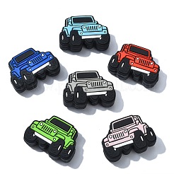 12 個 6 色のシリコン焦点ビーズ  車  ミックスカラー  21.5x29.5x8.5mm  2個/カラー&nbsp;SIL-CJ0002-65