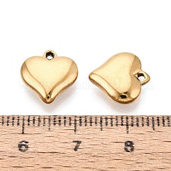 304ステンレスペンダント  ハートチャーム  イオンプレーティング（ip）  長持ちメッキ  18KGP本金メッキ  12x11.5x3.5mm  穴：1mm&nbsp;STAS-T075-26G
