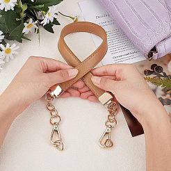 イミテーションレザーバッグハンドル  合金回転式ナスカン付き  バッグストラップ用交換アクセサリー用  キャメル  62.5x1.9x0.45cm&nbsp;FIND-WH0070-08C