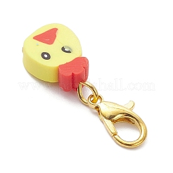 手作りのポリマークレイペンダントデコレーション  動物  合金製カニカン付き  ゴールドカラー  25mm&nbsp;HJEW-JM04026-02