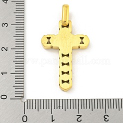イオンプレーティング（IP）304ステンレスペンダント  ジェットラインストーン付き  クロスチャーム  ゴールドカラー  28x18x3mm  穴：4x5mm&nbsp;STAS-F307-01G