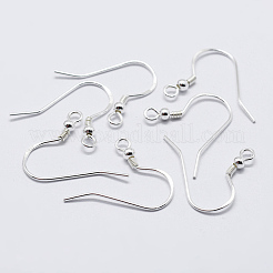 925スターリングシルバーピアスフック  スタンプ925個付き  銀  17x20.5x2.5mm  穴：1.5mm  21ゲージ  ピン：0.7mm&nbsp;STER-K167-053B-S