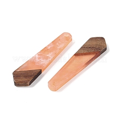 レジン＆ウッドパーツ  ネクタイ型チャーム  ライトサーモン  49x12x3.5mm  穴：2mm&nbsp;WOOD-F015-05D