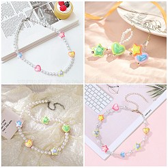 50 個 10 スタイル不透明なアクリル ビーズ  星/ハート  ミックスカラー  15~17x17.5x10~12mm  穴：3mm  5個/スタイル&nbsp;OACR-CJ0001-88