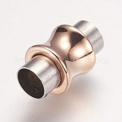 304ステンレススチール製マグネット留め具、接着端付き  花瓶  ローズゴールド  16.5x10mm  穴：6mm&nbsp;STAS-E144-054LRG