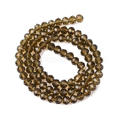 ガラスビーズ連売り  多面カットそろばん  ロンデル  グレー  6x5mm  穴：1mm  約78~81個/連  37~39cm&nbsp;EGLA-A034-T6mm-D30