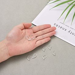 925スターリングシルバーフレンチフックピアスパーツ  スタンプ925個付き  銀  16.5x9x1.5mm  穴：1mm  ピン：0.7mm&nbsp;STER-T002-227S