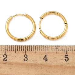 イオンプレーティング（IP）304ステンレススチールフープピアス（女性用）  18KGP本金メッキ  14.5x15x2mm&nbsp;EJEW-M089-02G