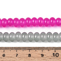 ベーキングペイント模造翡翠ガラスビーズ連売り  ロンデル  ミックスカラー  7.5~8x5mm  穴：1.2mm  約158~160個/連  30.31~31.10''（77~79センチメートル）&nbsp;GLAA-T025-8mm-16