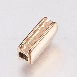 イオンプレーティング（IP）304ステンレススチールスライドチャーム  長方形  ローズゴールド  10x5.5x4mm  穴：2mm&nbsp;STAS-F144-024RG-5.5x10