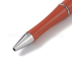 プラスチック製のビーズのペン  シャフト黒インクボールペン  DIYペンの装飾用  レッド  146.5x12mm&nbsp;AJEW-XCP0002-09