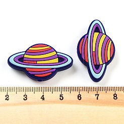 12個のシリコンビーズ  惑星  ミックスカラー  21.5x36.5x8.5mm  穴：3mm  12pc&nbsp;SIL-CA0002-32