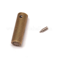 亜鉛合金コードの端部  エンドキャップ  ネジ付き  コラム  濃いグレー  25x8mm  穴：1.8mm  内径：5.5mm&nbsp;FIND-WH0091-65H