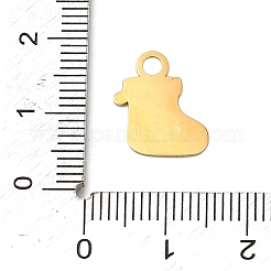 クリスマス 304 ステンレススチール エナメルチャーム  カドミウムフリー＆鉛フリー  クリスマスソックス  14x11.5x0.7mm  穴：2.5mm&nbsp;STAS-I356-02G-04