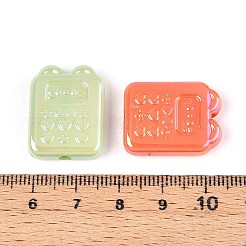 UVメッキ不透明アクリルビーズ  虹色の  猫の形  ミックスカラー  23x17.5x5.5mm  穴：2.6mm&nbsp;OACR-T028-52
