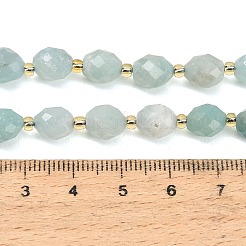 天然フラワーアマゾナイトビーズ連売り  ラウンド  多面カット  シードビーズで  8~9x7~8mm  穴：1mm  約18~20個/連  7.48''（19cm）〜7.87''（20cm）&nbsp;GG-CBA4A3B-A10
