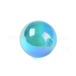 レインボー虹色メッキアクリルビーズ  ラウンド  ターコイズ  11.5mm  穴：2mm&nbsp;LS-FIND-B077-01D