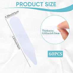 聖職者シャツ用PVCタブカラー  白い司祭の首輪  襟裏ステー  ホワイト  50x10x0.5mm  150個/セット&nbsp;AJEW-CN0005-17A