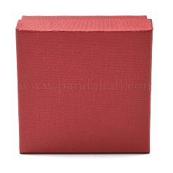 厚紙のジュエリーボックス  リングのために  ピアス  ネックレス  内部のスポンジ  正方形  ファイヤーブリック  7.4x7.4x3.2cm&nbsp;CBOX-S018-08B