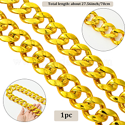 男性用アクリルキューバンリンクチェーンネックレス1個  ゴールド  27.56インチ（70cm）&nbsp;NJEW-SP0001-09A-G