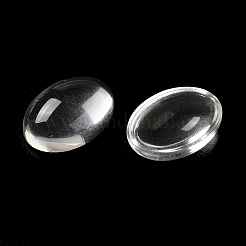 ガラスカボション  天然石風  オーバル  透明  18x13x6mm&nbsp;X-GLAA-B017-06D-06