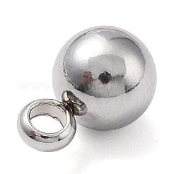 変色しにくい304ステンレススチールペンダント  ラウンド  ステンレス鋼色  9x6mm  穴：2mm&nbsp;STAS-E037-2