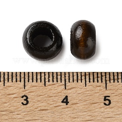 スプレー塗装された木製のヨーロッパのビーズ  大穴ビーズ  ロンデル  ココナッツブラウン  10x6.5mm  穴：5.5mm&nbsp;WOOD-A029-06B