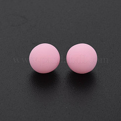 不透明なアクリルビーズ  艶消し  穴がない  ラウンド  ピンク  8mm  約1600個/500g&nbsp;MACR-S373-57-K04