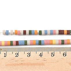 手作りの磁器製模造溶岩石ビーズ連売り  コラム  光沢釉の磁器  カラフル  4x2~2.5mm  穴：0.6mm  約155~157個/連  14.96~15.16''（38~38.5センチメートル）&nbsp;PORC-A029-03J