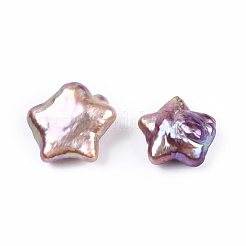 天然バロックケシパールビーズ  淡水パールビーズ  穴がない  スター  アザミ  11.5~14x12~14.5x4~7mm&nbsp;PEAR-N020-P21