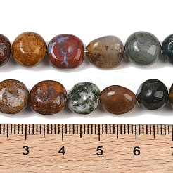 天然石インディアン瑪瑙ビーズ連売り  ナゲット  タンブルストーン  9~11x8~10x6~10mm  穴：0.8mm  約18~19個/連  6.89~7.28''（17.5~18.5センチメートル）&nbsp;GG-CBA787B-A23